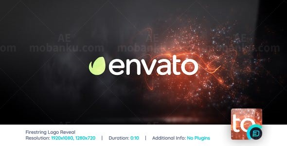 橙色粒子揭示风格的Logo演绎AE模板