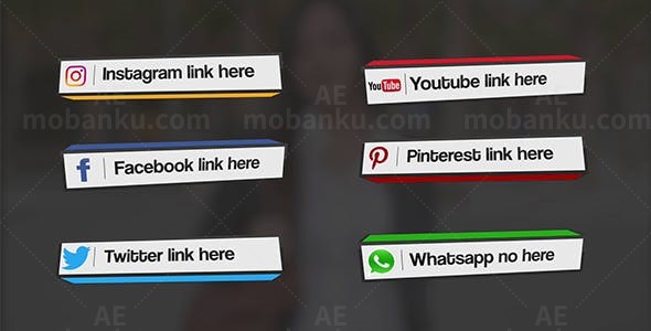 三维方块翻转人名字幕条动画AE模板