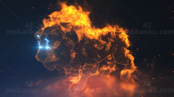 狮子粒子特效标志动画AE模板