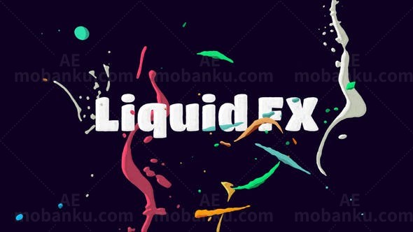 液体流体线条MG动画AE模板