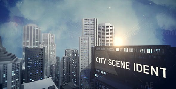 城市场景动画标志AE模板