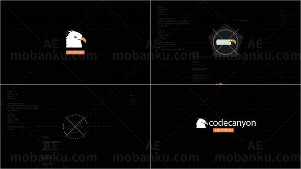 信号损坏科技感Logo动画AE模板