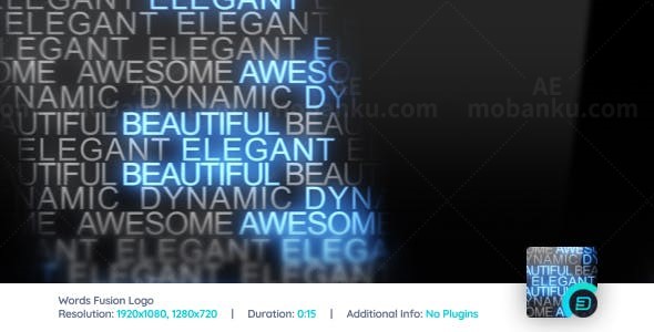 文字融合LOGO演绎片头AE模板