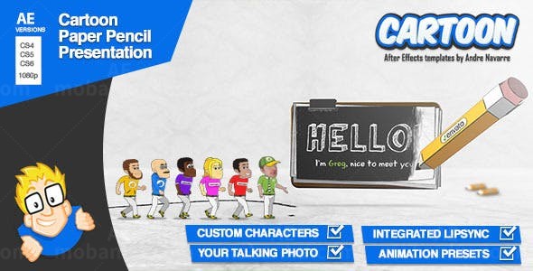 卡通纸铅笔简报AE模板