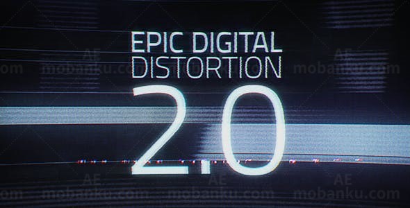 史诗数字失真噪音效果AE模板