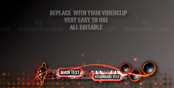 音乐栏目包装文字条AE模板