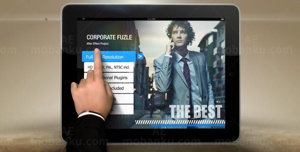平板电脑效果企业展示AE模板
