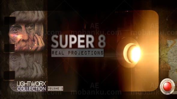 老电影胶片颗粒效果广播包装AE模板