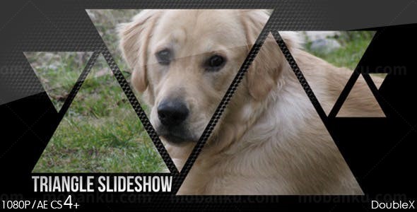 三角形动态效果相片展示AE模板