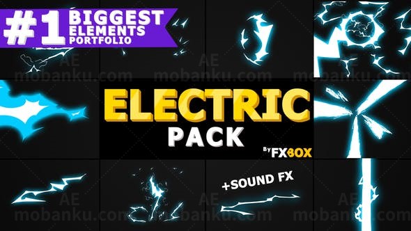 动感卡通闪电特效AE模板