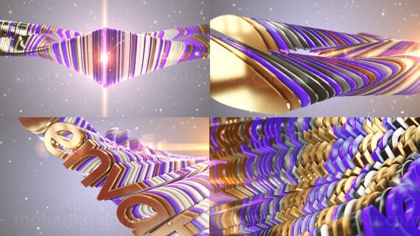 层叠标志文字片头AE模板