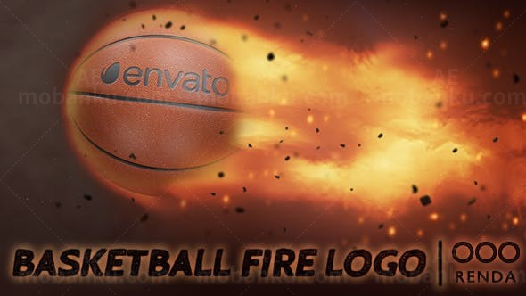篮球火焰标志动画AE模板