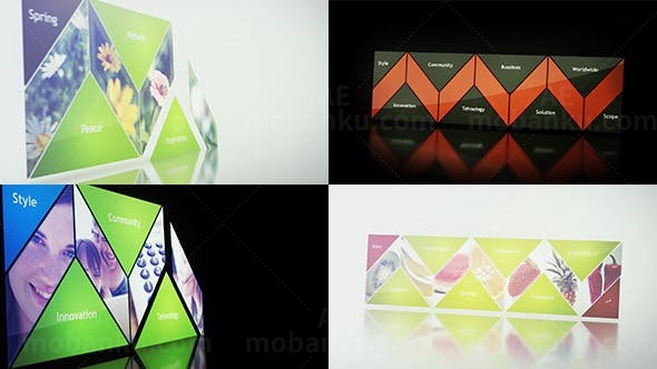 几何形状排版标志展示AE模板