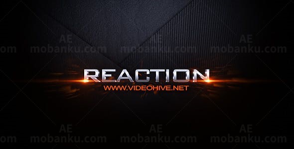 粒子破碎简洁金属文字动态展示AE模板