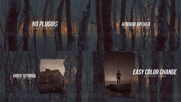 恐怖风格片头标题展示AE模板