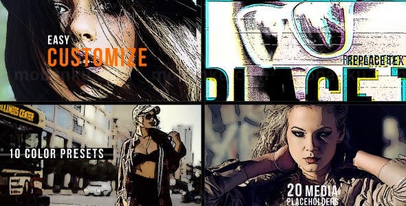 绘画定格效果AE模板