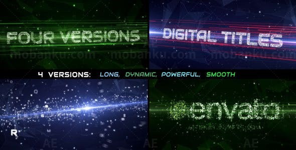 数据流标题展示AE模板