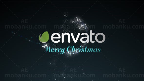 粒子流体圣诞标志AE模板