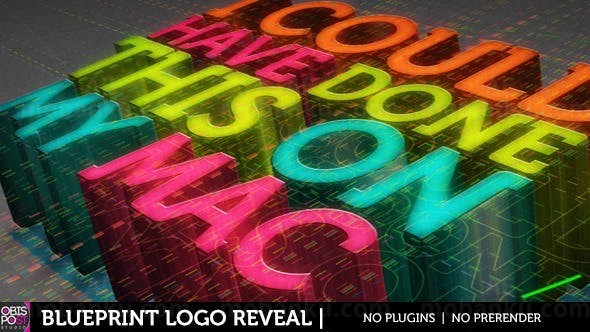 构造蓝图标志展示AE模板