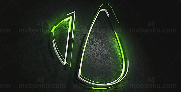 科技镂空跟踪光效LOGO展示AE模板