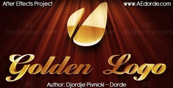 金色标志动画AE模板