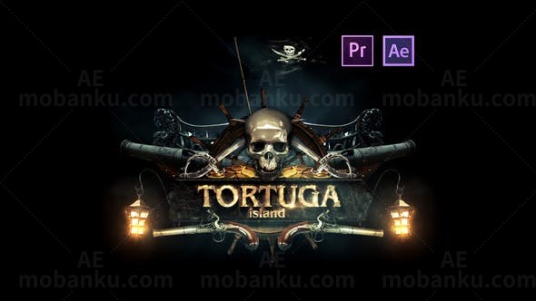 史诗海盗标志动画AE模板