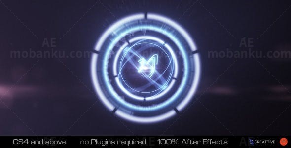 抽象圆环变换标志动画AE模板