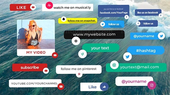 媒体图标字幕AE模板