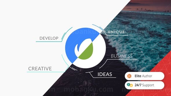 企业圆形标志展示AE模板