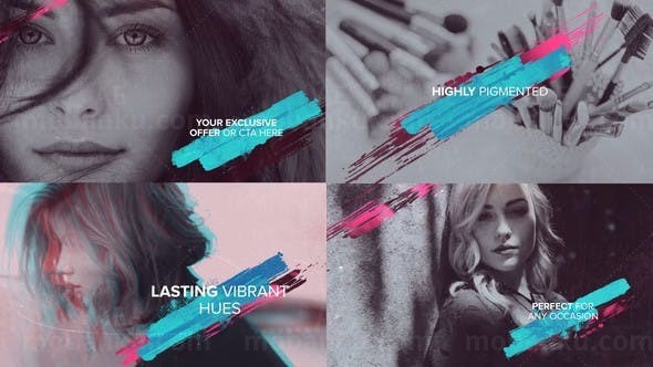 时尚笔刷文字标题宣传片头AE模板