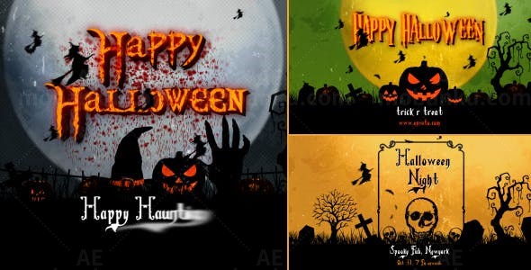 万圣节复古片头AE模板