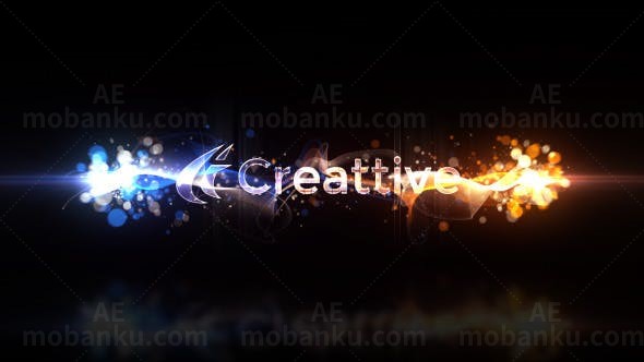 粒子交汇标志展示AE模板