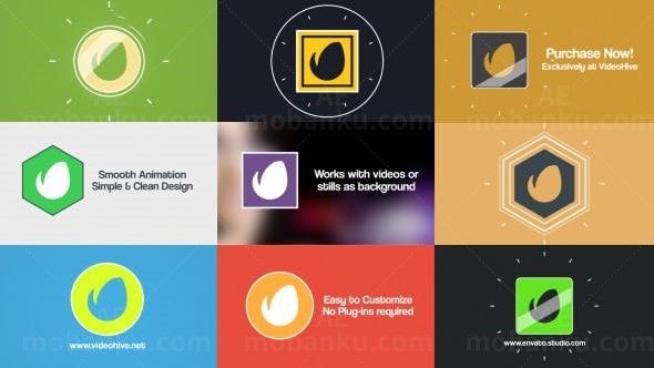 简单扁平标志动画包AE模板