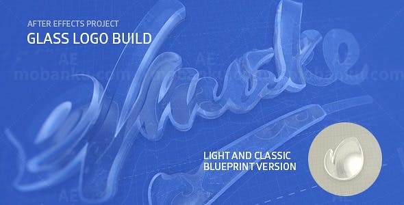 玻璃质感标志构建AE模板