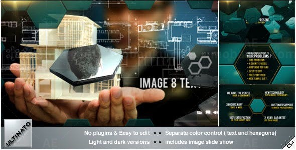 六边形特色企业展示AE模板