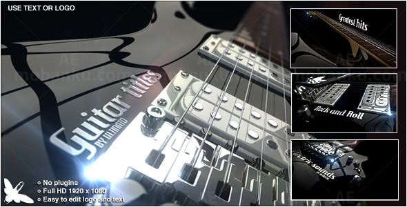 吉他文字片头AE模板