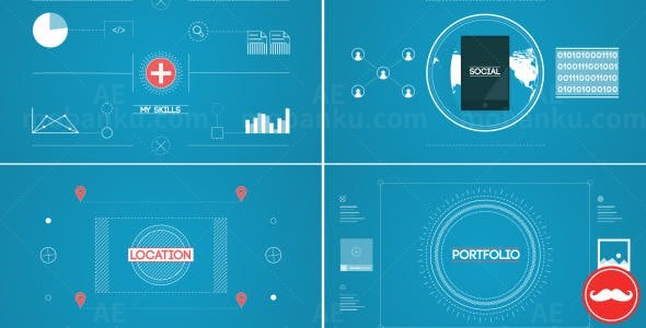 创意个人介绍简介动画AE模板