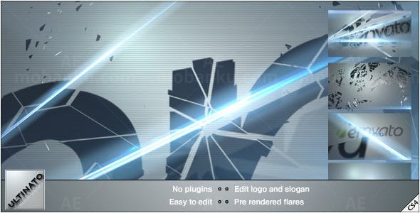 破碎标志动画AE模板