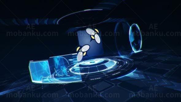 科幻界面动画标志展示AE模板