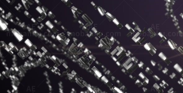 金属字母聚合标志展示AE模板