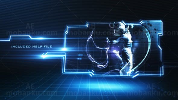 未来风格视频展示AE模板