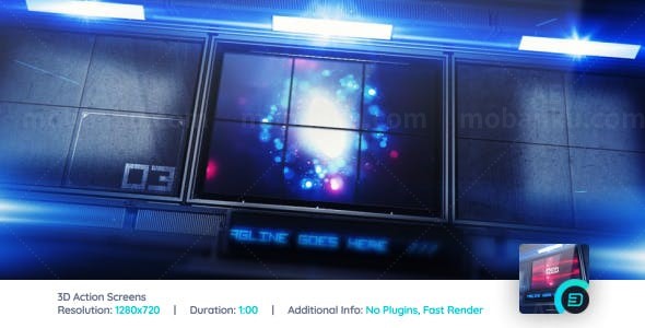 三维动作荧屏AE模板