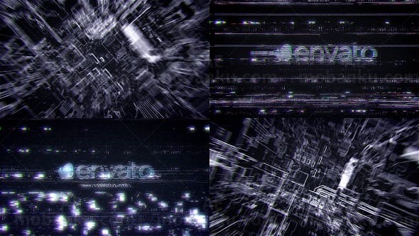 未来高科技故障效果标志展示AE模板