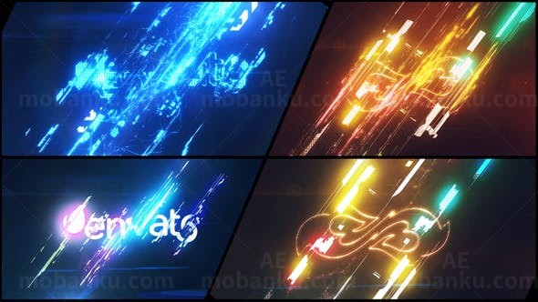 能量故障效果标志动画AE模板