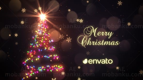 圣诞树光AE模板