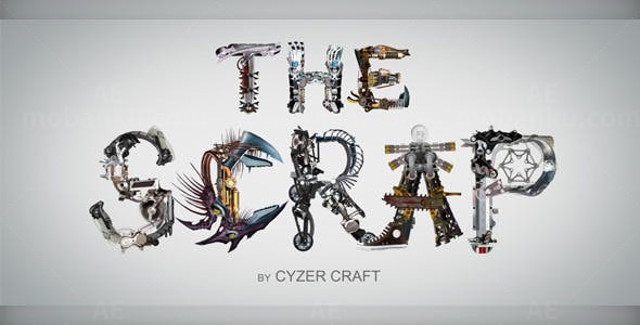 机器变换字母标题展示AE模板