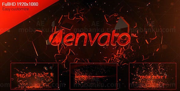 震撼粒子破碎文字展示AE模板