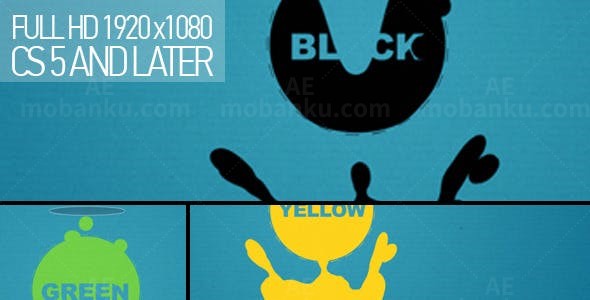 流体形状标题展示AE模板