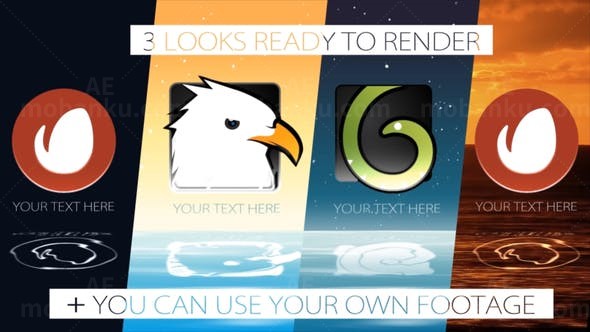 标志冒出水面片头AE模板