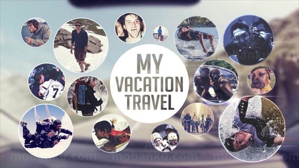 圆圈排版照片展示AE模板